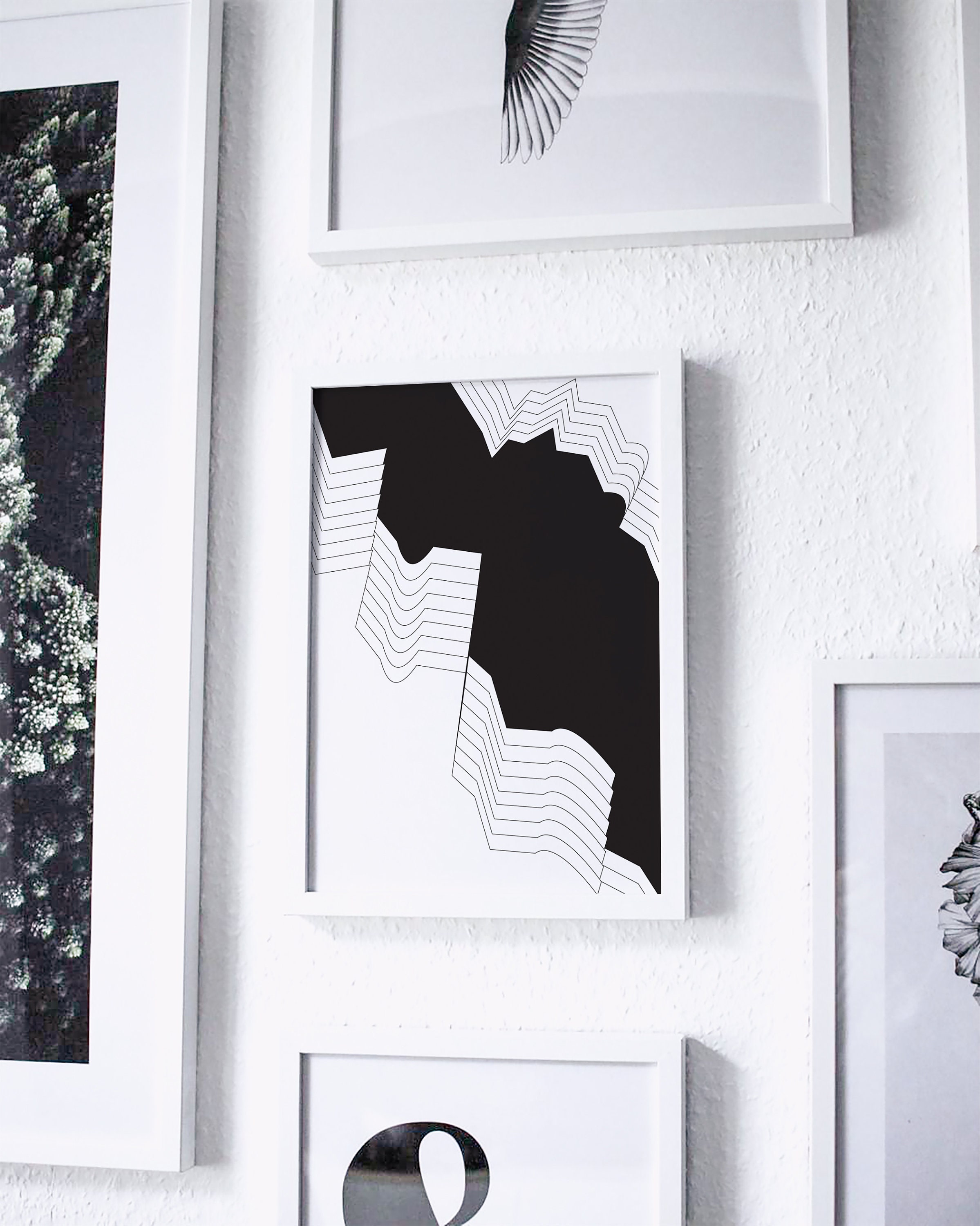 Black and White Abstract Geometric Wall Art Instant Download - Etsy