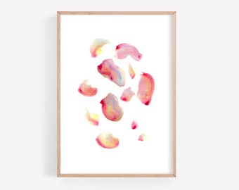 Red Watercolor Minimalist  Brushstrokes Abstract Wall Art Instant Download Printable Art Print