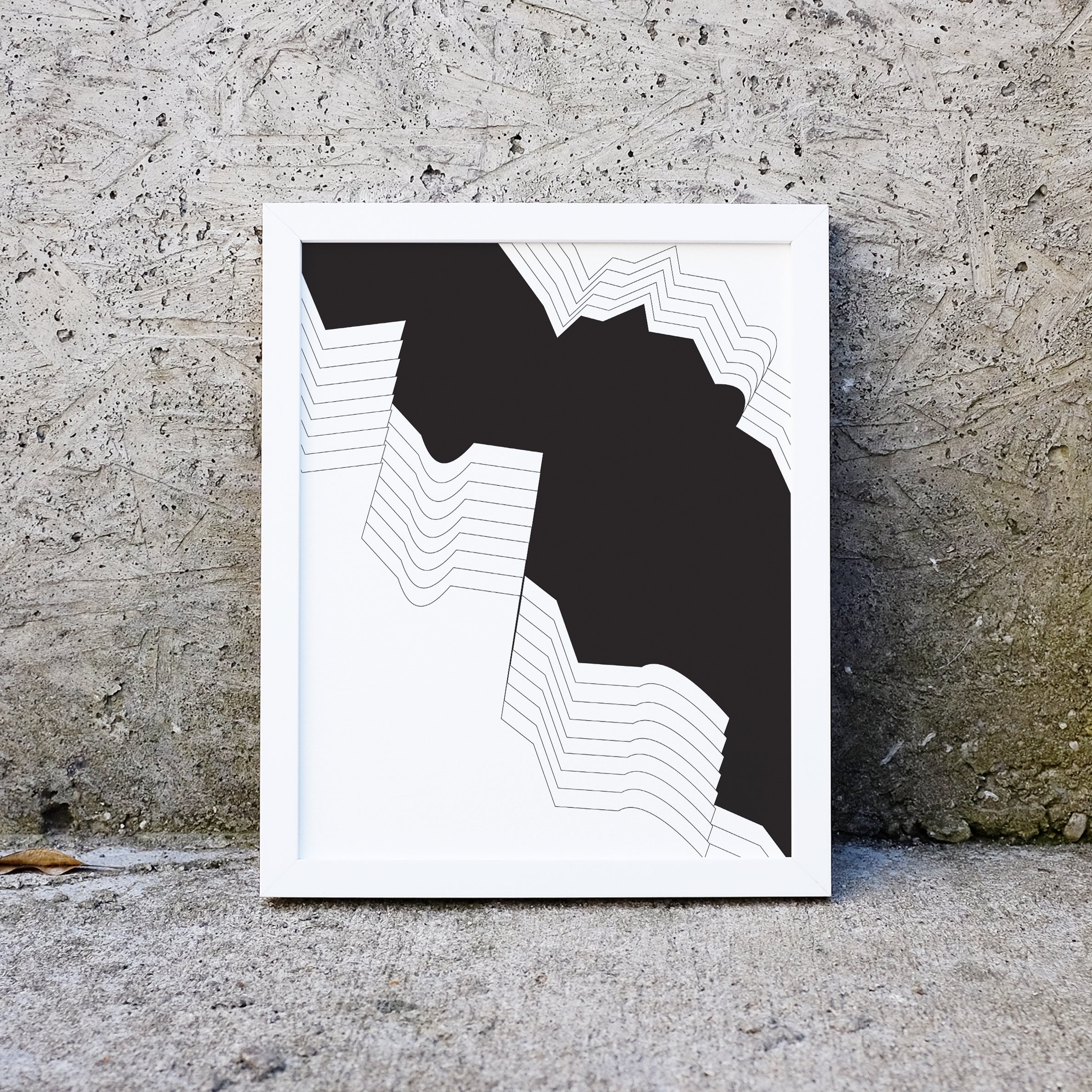 Black and White Abstract Geometric Wall Art Instant Download - Etsy