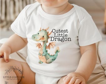 Cutest Little Dragon Baby Onesie® Baby Dragon Bodysuit Cute Baby Announcement Shower Gift-Gender Neutral Gift