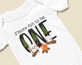 Smore Fun To Be One Onesie® First Birthday Shirt Camping Smore Birthday Party 1st Birthday Boy First Birthday-Girl First Birthday- Campfire
