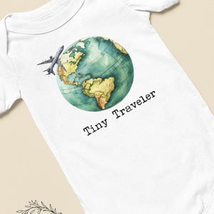 Tiny Traveler Baby Onesie®- Travel Baby Announcement- World Traveler Baby Onesie®- Travel Baby Shower Gift- Traveling Adventure Baby Shower