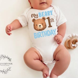 My Beary First Birthday Baby Onesie®-1st Birthday Bear Shirt-Baby Boy Cute Bear Bodysuit-First Birthday Outfit-Bear Themed Birthday Clothes