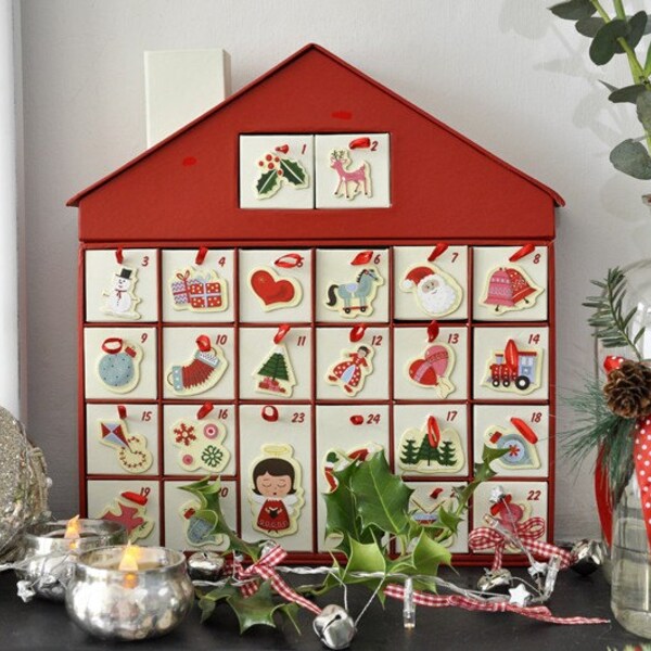 50's Style Advent Calendar House, Christmas Advent Calendar, Advent Calendar For Kids