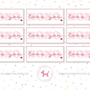 Valentinstag Karten XOXO Love You Valentine Tags zum Ausdrucken Valentinstag Geschenke Tags für Valentines im Klassenzimmer