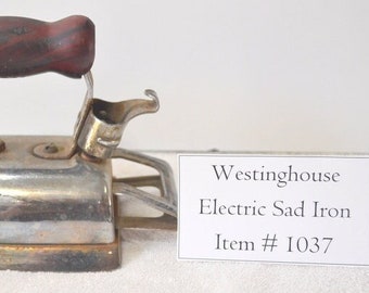 Westinghouse Electric Sad Iron, # V - 1037, Electric Sad Iron, sad irons, antiques, collectables, vintage irons, rare irons, gifts