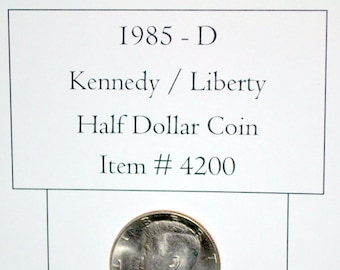 1985 D, Kennedy Half Dollar, #4200, half dollar, half dollar coins, vintage coins, old coins, collectables, antiques, collectable coins