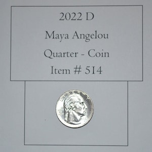 2022 D, Maya Angelou Quarter, #514, Viertel, alte Münzen, seltene Münzen, Vintage Münzen, Sammlerstücke, Antiquitäten