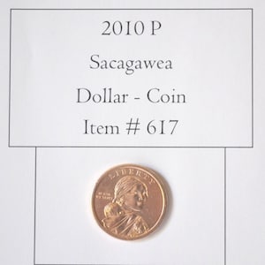 2010 P Sacagawea Dollar Coin, # 617, dollar coins, vintage coins, old coins, old money, rare coins, collectables, collectable coins
