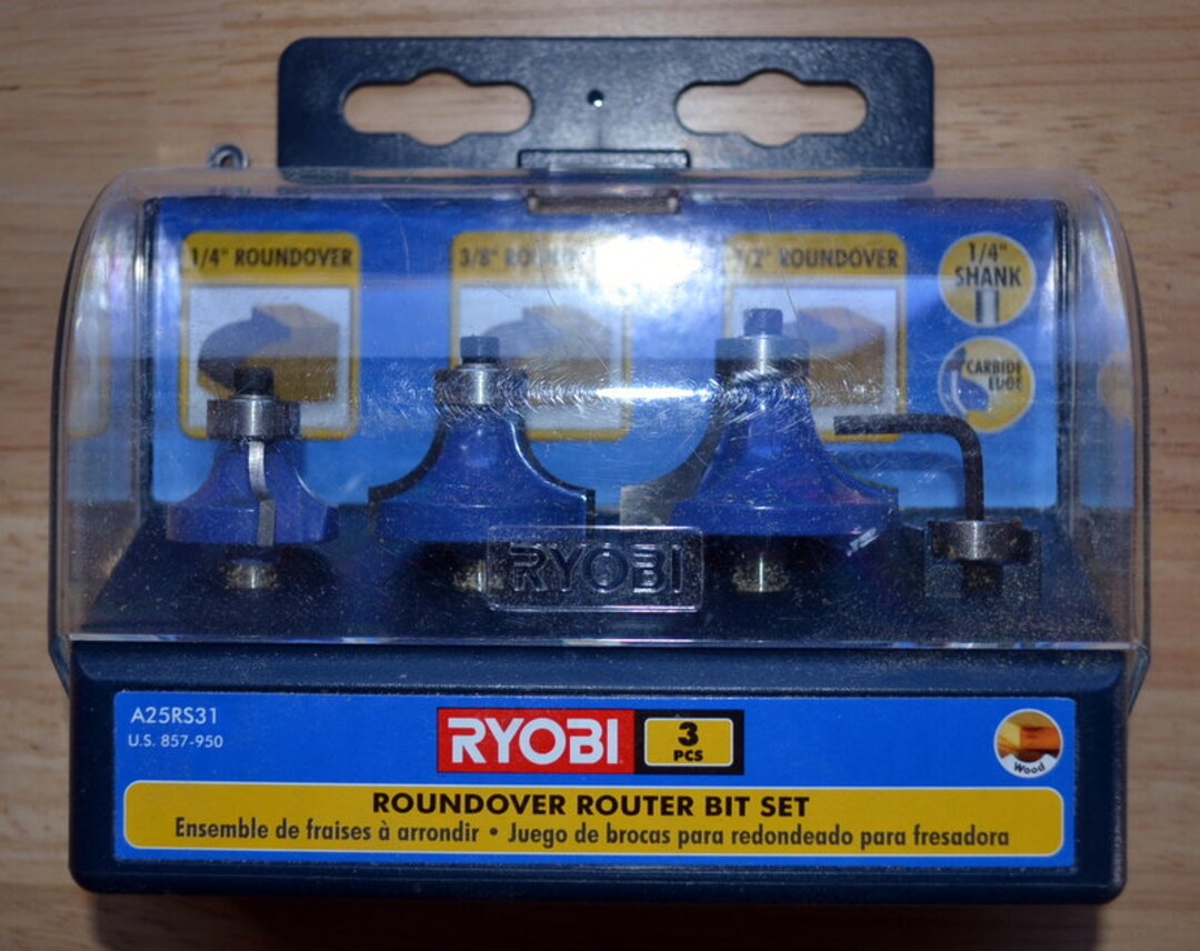 Ryobi Router Bit Set, Three Pc. Roundover, Shop Tools, Machinist Tools