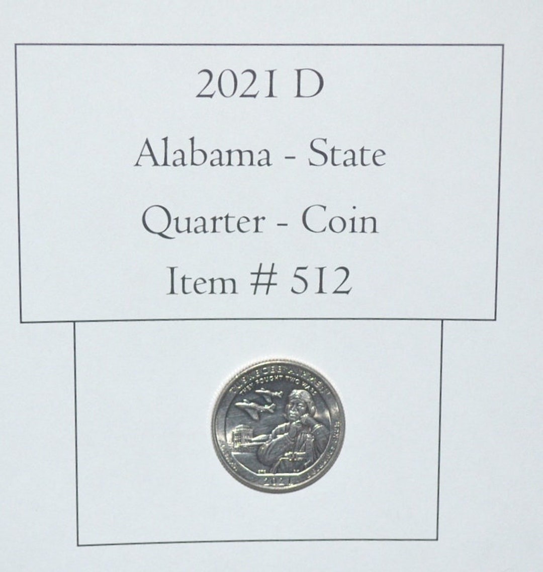 2021 D, Alabama State Quarter, 512, Alabama Quarter, Quarters, Silver