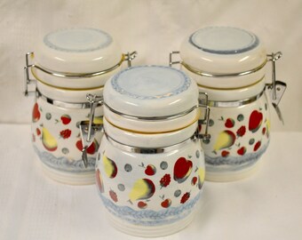 Canister Set, kitchen canisters, vintage canisters, food storage, collectables, antiques, gift, farmhouse decor, country decor, vintage gift
