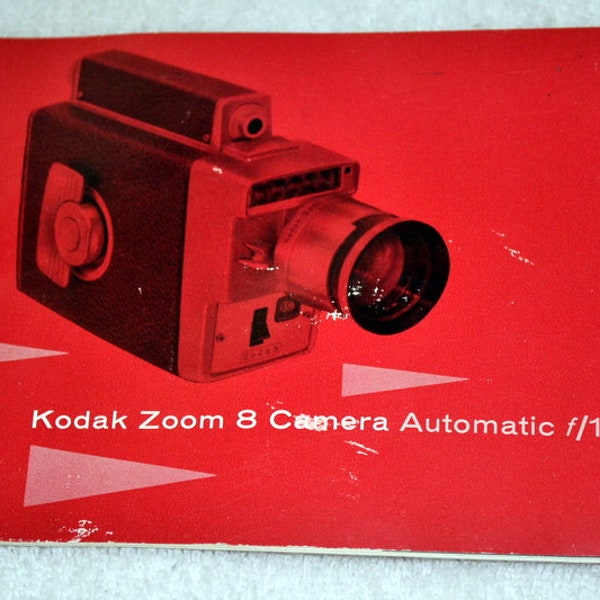 Kodak Zoom 8 Movie Camera Book, camera book, movie camera, Kodak camera, antiques, collectables, vintage camera, rare camera, gifts