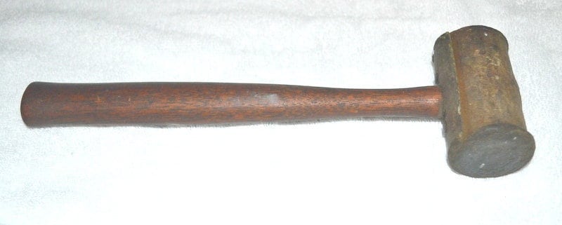 Vintage Rawhide Leather Mallet Hammer Antique Tool Maul Machinist Carpenter  Shop