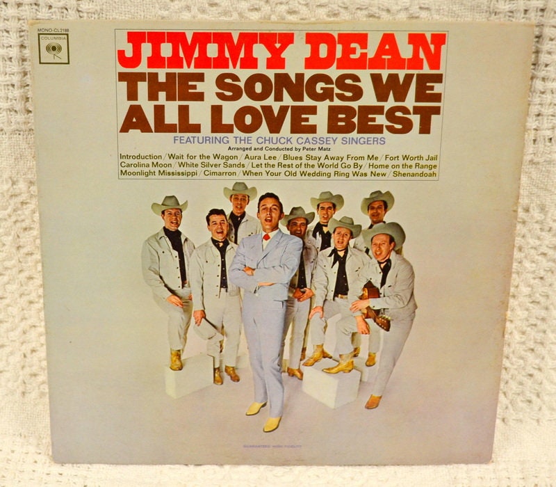 Vintage Records, JIMMY DEAN, Songs We LOVE Lp, Country Record