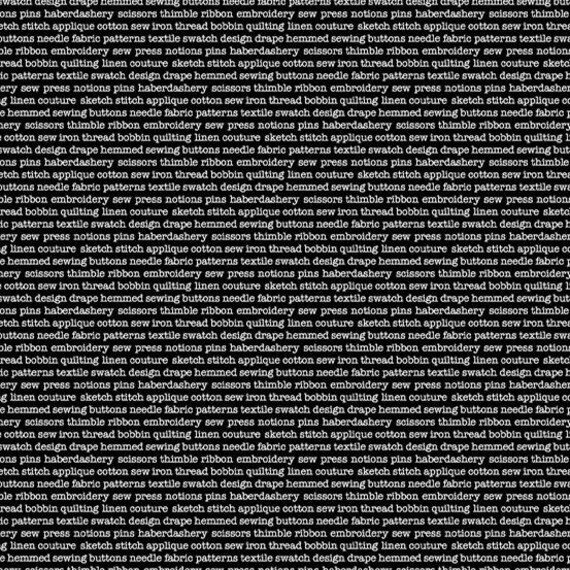 Monochrome White Text On Black Background From Andover Etsy