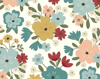 Ally’s Garden - Main - Large Floral (1/2 yard cut) (Cream]) C13240 by Dani Mogstad for Riley Blake Designs