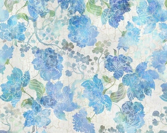 Ethereal - Large Floral (Blue) 1JYT-2 by Jason Yenter for In The Beginning Fabrics