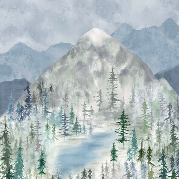 Majestic - Majestic Mountain Panel (35” x 42”) (Multi) 53740DP-1 by Whistler Studios for Windham Fabrics