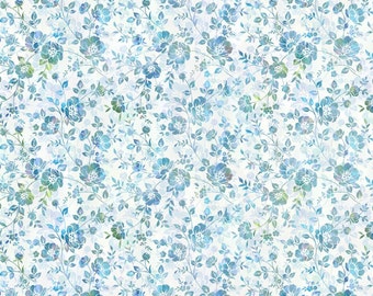 Ethereal - Floral - Tonal (Blue) 6JYT-2 by Jason Yenter for In The Beginning Fabrics.