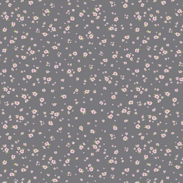 CLOSE OUT - Mulberry Lane - Flowers (Fat Quarter) (Gray) C11563 by Dodi Lee Poulsen for Riley Blake Designs