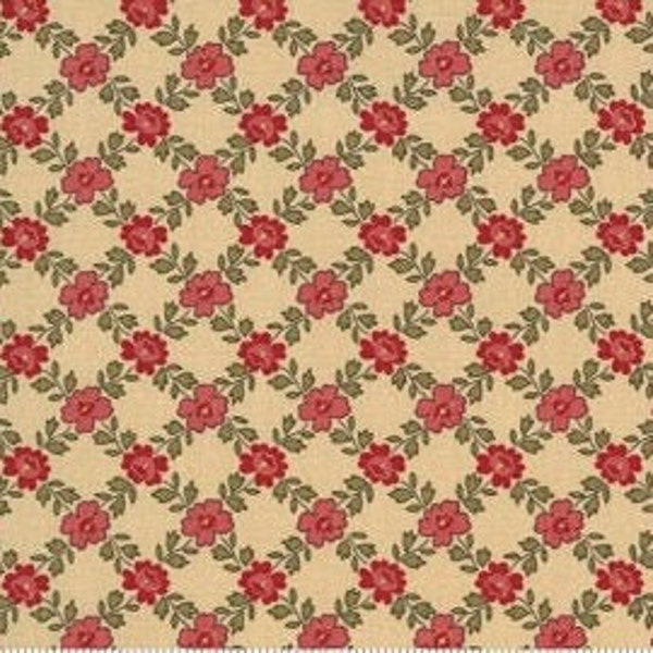 La Rose Rouge - Trellis (Fat Quarter)(Oyster) 13886 14 by French General for Moda