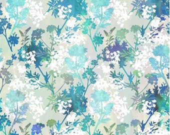 Garden of Dreams - Sprigs (Teal Glow) 5JYL2 by Jason Yenter for In The Beginning Fabrics