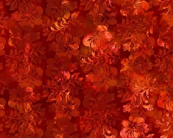 Prism - Hibiscus Shadow (Orange) 3JYQ-1 by Jason Yenter for In The Beginning Fabrics