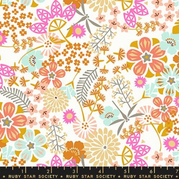 Koi Pond - Koi Floral (Sweet Cream) RS1037 11 by Rashida Coleman Hale for Ruby Star Society