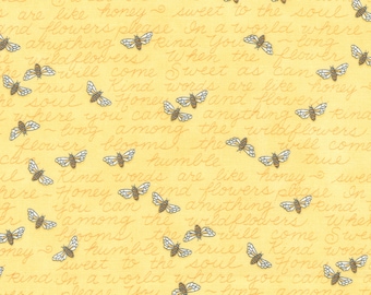 Honey &  Lavender - Kind Words - Text - Bees (Honey) 56084 12 by Deb Strain for Moda Fabrics.