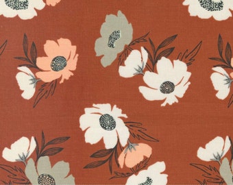 Woodland & Wildflowers - Bold Bloom - Florals (Rust) 45582 24 by Stephanie Sliwinski of Fancy That Design House for Moda Fabrics