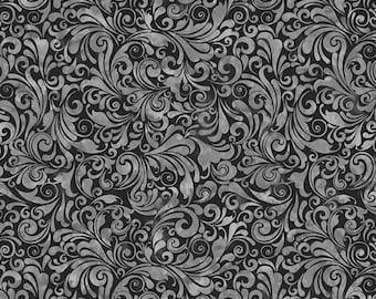Prism II - Swirls - (Black) 24JYQ-5 by Jason Yenter for In The Beginning Fabrics