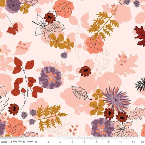 CLOSE OUT - Maple - Main- Large Floral (1/2 yard cut)(Blush) C12470 by Gabrielle Neil for Riley Blake Designs