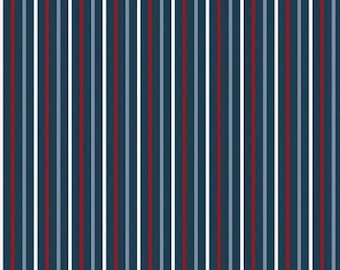 Red, White and True - Stripe (3/4 yard cut)(Navy) C13188 by Dani Mogstad for Riley Blake Designs
