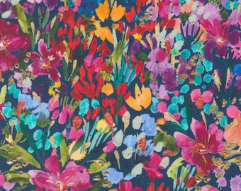 Coming Up Roses - Field of Dreams - Florals (Sapphire) 39785 13 by the Create Joy Project for Moda Fabrics