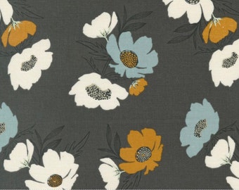 Woodland & Wildflowers - Bold Bloom - Florals (Soot) 45582 15 by Stephanie Sliwinski of Fancy That Design House for Moda Fabrics
