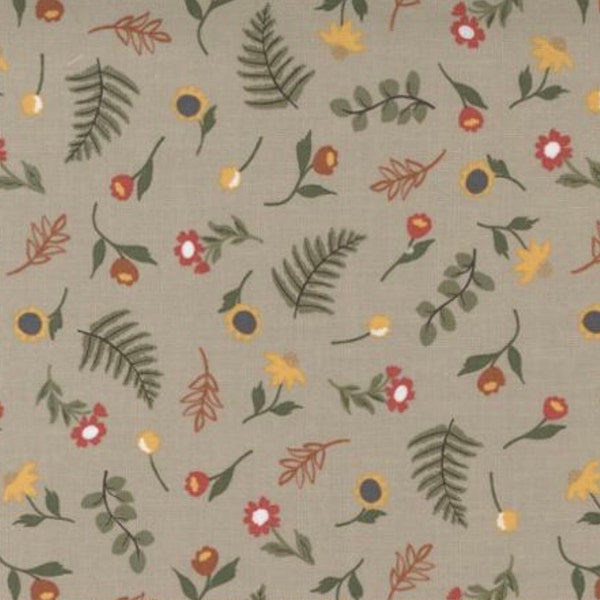 CLOSE OUT - Flower Pot - Fresh Cut - Small Scattered Floral (Taupe) 5162 14 by Lella Boutique for Moda Fabrics