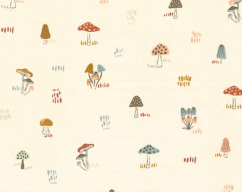 Woodland & Wildflowers - Mushrooms (Cream) 45585 11 by Stephanie Sliwinski of Fancy That Design House for Moda Fabrics