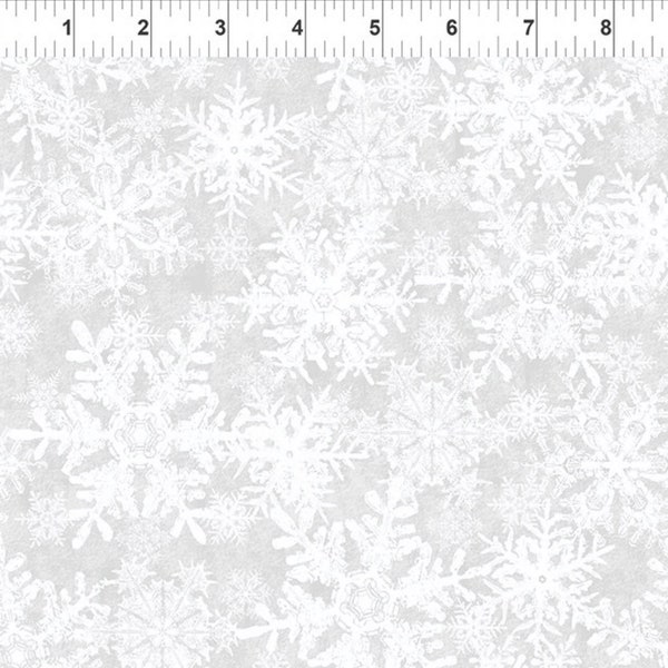 Nature’s Winter - Snowflakes (Cream) 8NW-1 by Jason Yenter from In The Beginning Fabrics