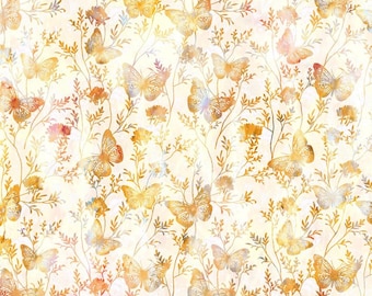 Ethereal - Butterflies (Gold) 4JYT-1 by Jason Yenter for In The Beginning Fabrics.