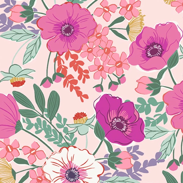 Wandering - Felicity (Blush) 758 E by Stephanie Organes for Andover Fabrics