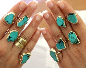 Details about   Raw Turquoise Birthstone Ring 
