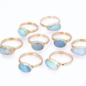 Opal Ring, Raw Opal Ring, Gold Ring, Opal, Stacking Ring, Stone ring, Raw Stone Ring, Gemstone Ring, Stackable Ring, October Birthstone. image 4