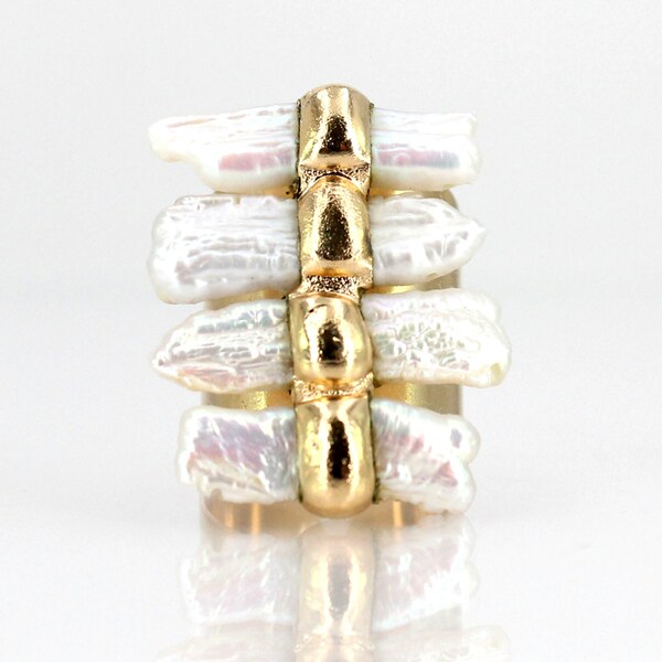 Anillo de perla, perla, anillo de perla declaración, piedra de nacimiento de junio, anillo de perla de oro, joyería de perlas, anillo de piedras preciosas, regalo de las mujeres, joyería de la perla, manguito.