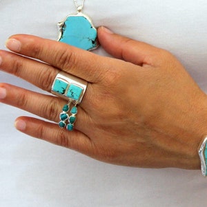 Turquoise Ring, Statement Turquoise Ring, December Birthstone, Turquoise Jewelry, Cocktail Turquoise Ring, Gold Turquoise Ring, Silver,Gold.