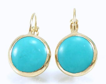 Gold Turquoise Earrings, Turquoise Drop Earrings, Turquoise, Stone Earrings Turquoise Earrings, Gemstone Dangle Earrings, Turquoise Jewelry.