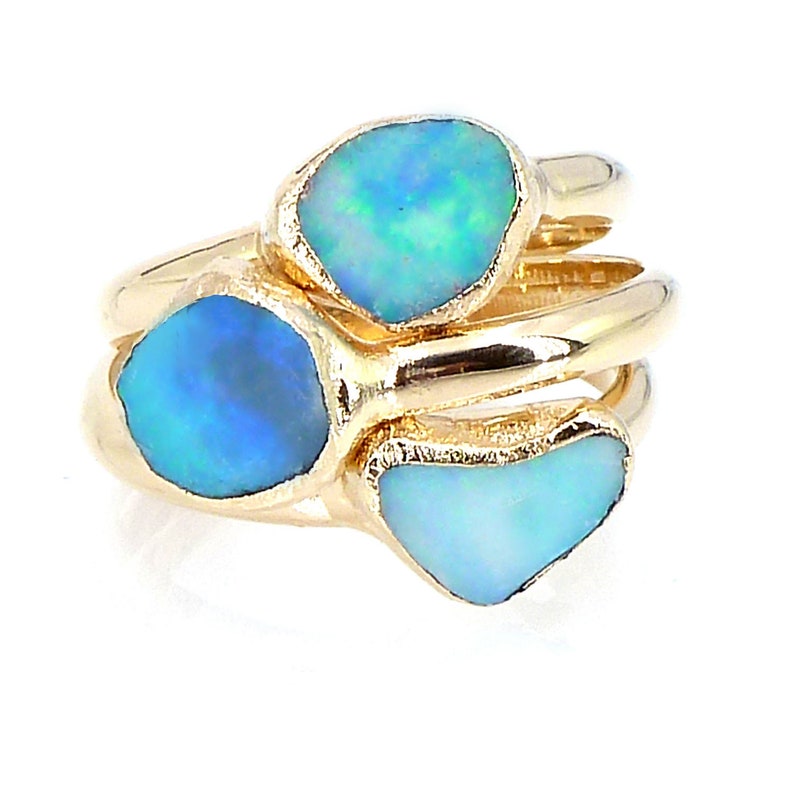 Raw Opal Ring Mother Opalgift for Womenopal Ringstacking Etsy