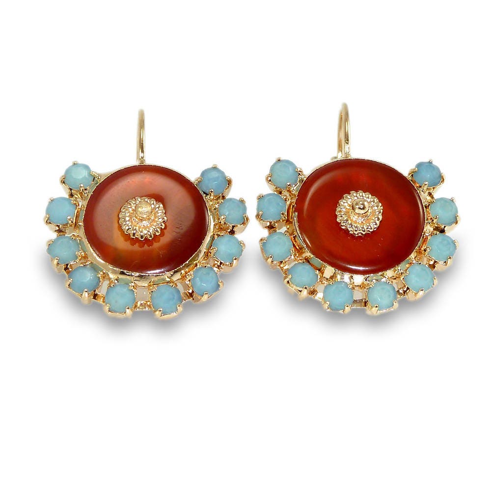Carnelian Earrings Gemstones Dangle Earrings July Etsy