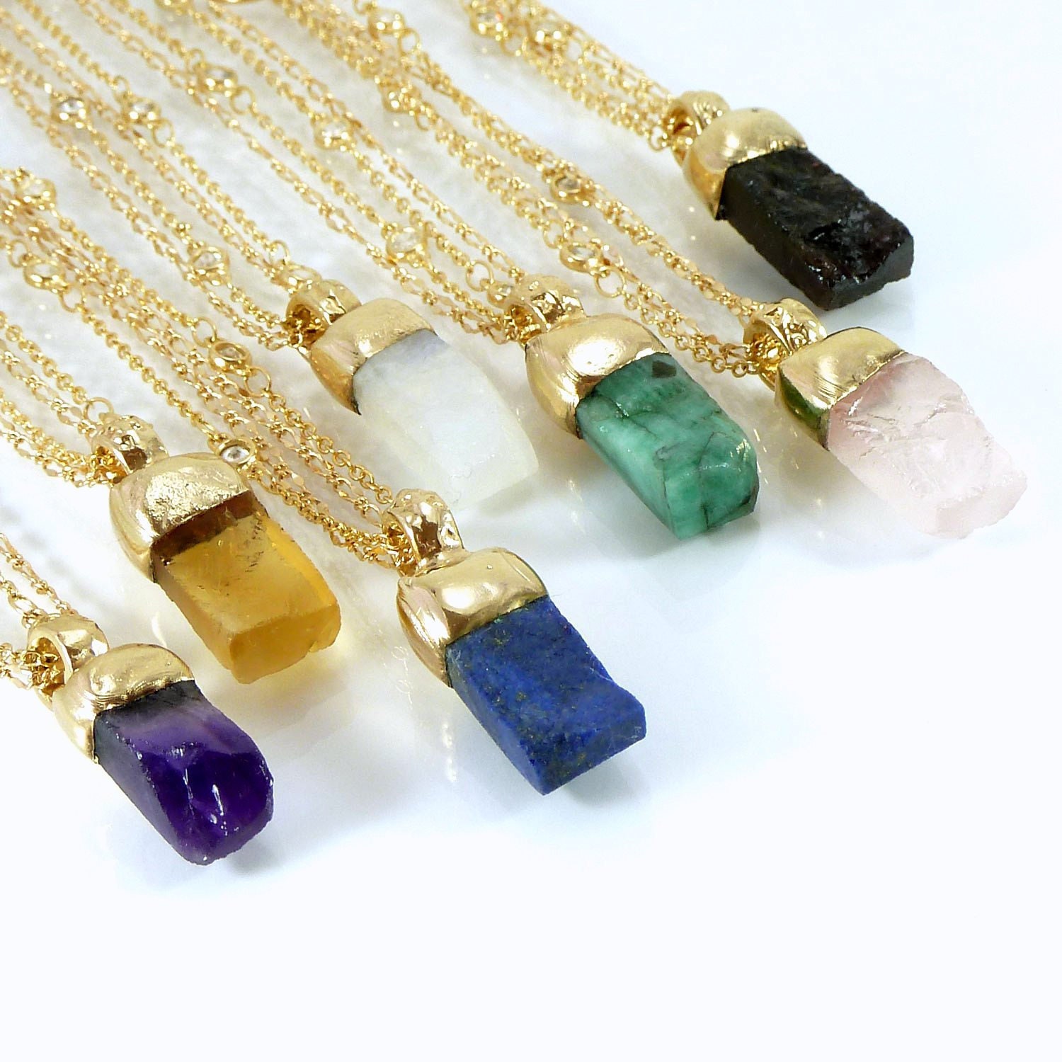 Raw Crystal Necklace Raw Stone Necklace Gemstone Necklace Etsy UK