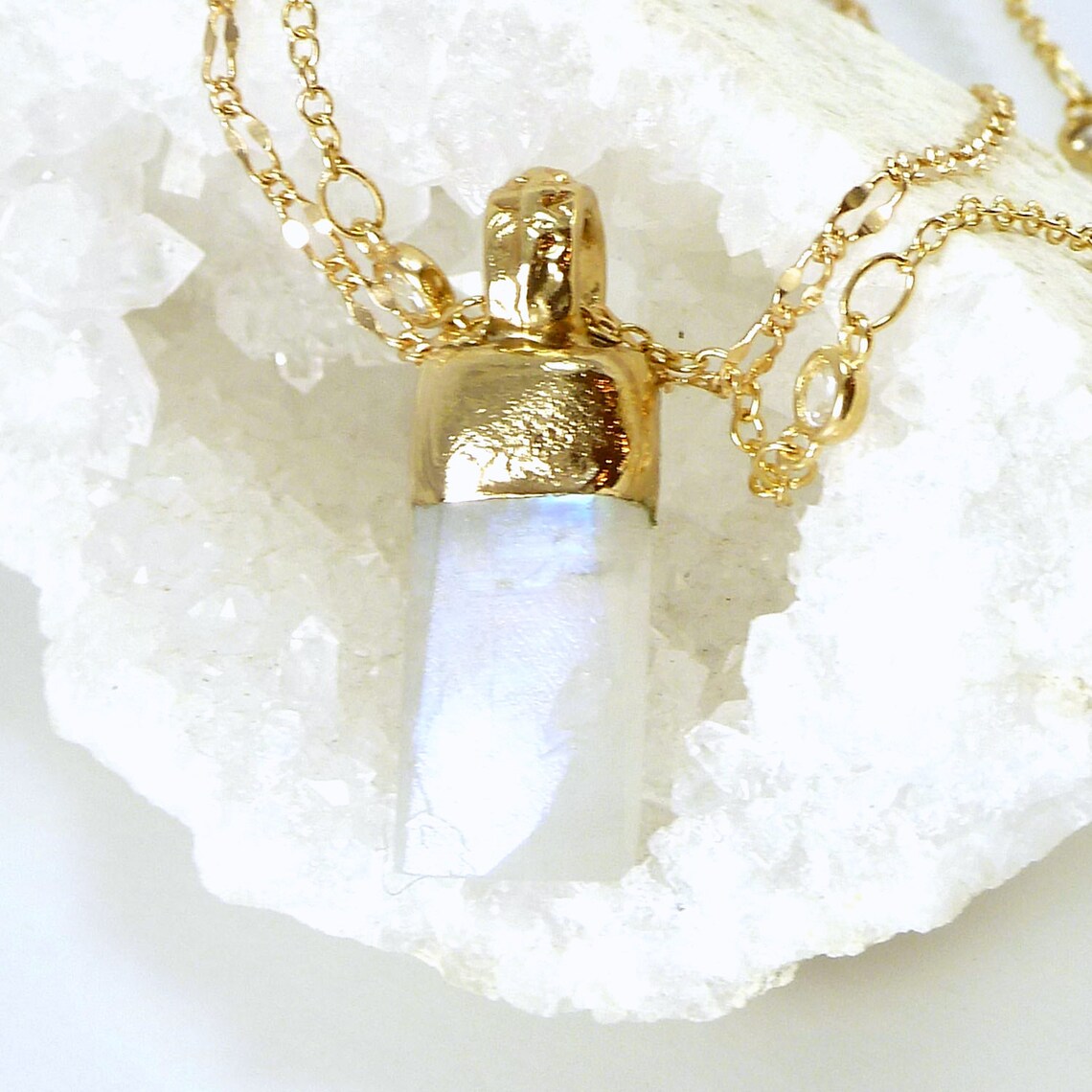 Raw Crystal Necklace Raw Stone Necklace Gemstone Necklace Etsy
